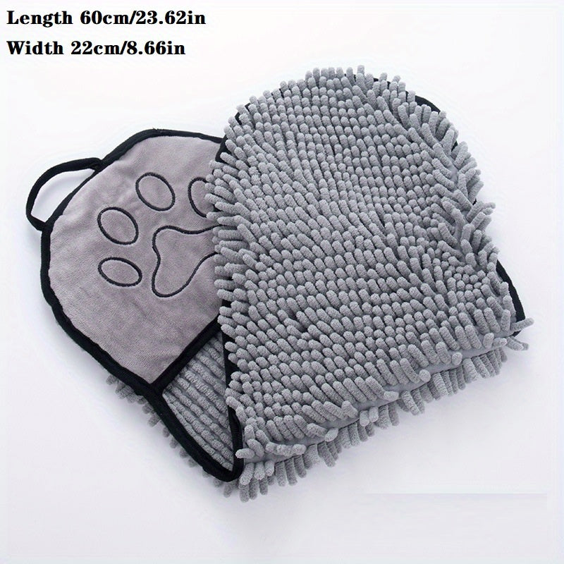 Absorbent Pet Bath Towel With Hand Pockets For Quick Drying And Cleaning