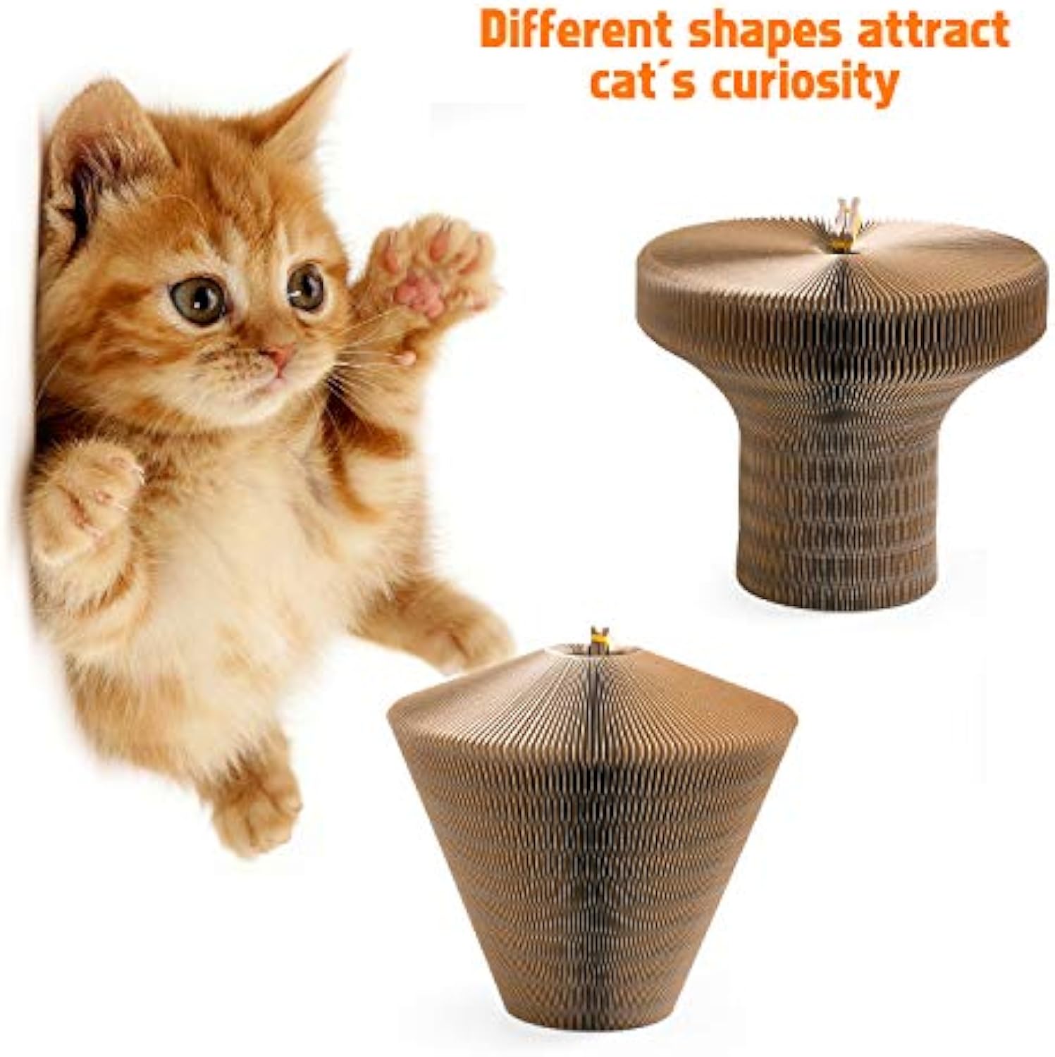 Collapsible Pet Scratcher Lounge Bed With Corrugated Design