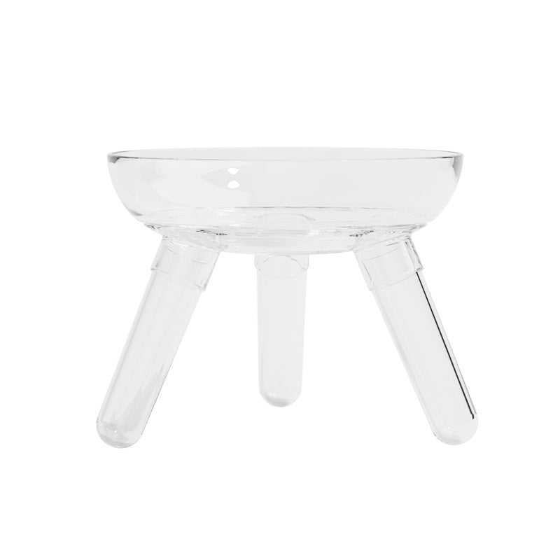 Anti Knock Transparent Glass Pet Feeding Bowl For Food And Water