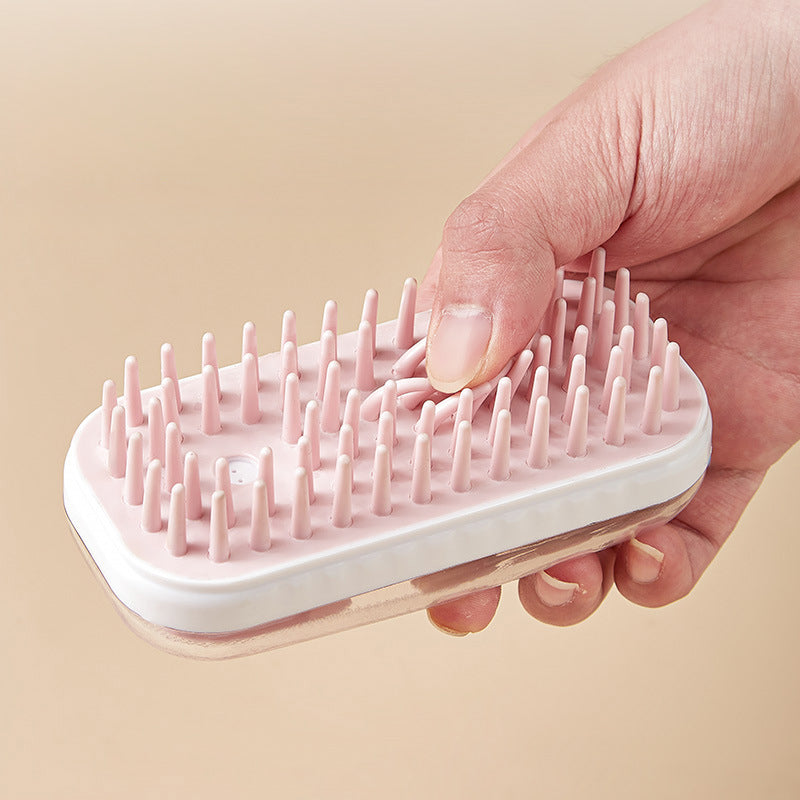 Silicone Pet Bath Brush With Massage And Cleaning Foam Design
