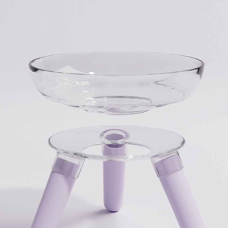 Anti Knock Transparent Glass Pet Feeding Bowl For Food And Water