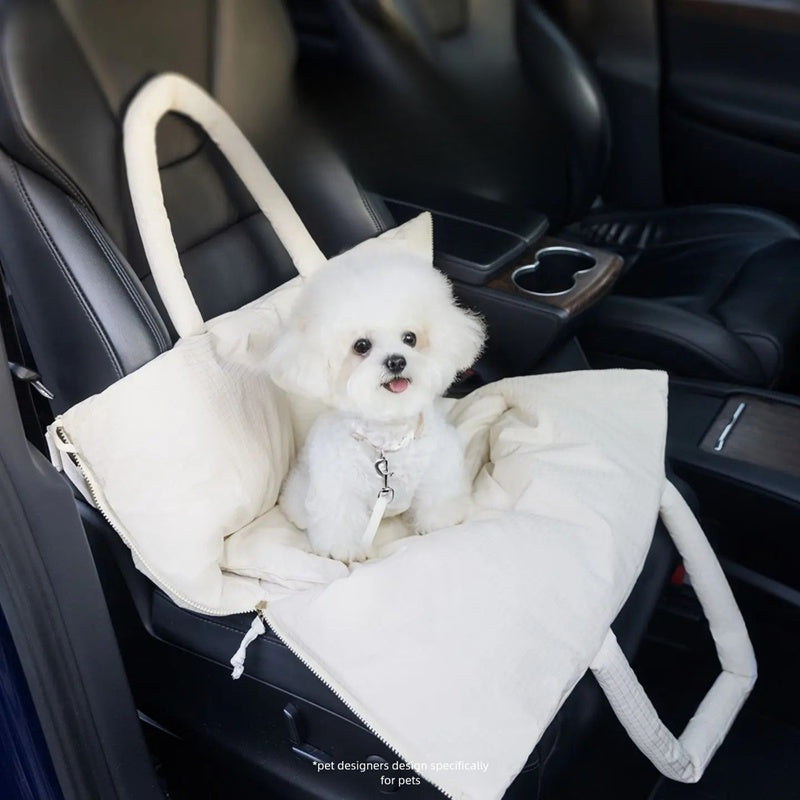 Portable Pet Car Seat Carrier With Adjustable Safety Leash For Small Pets