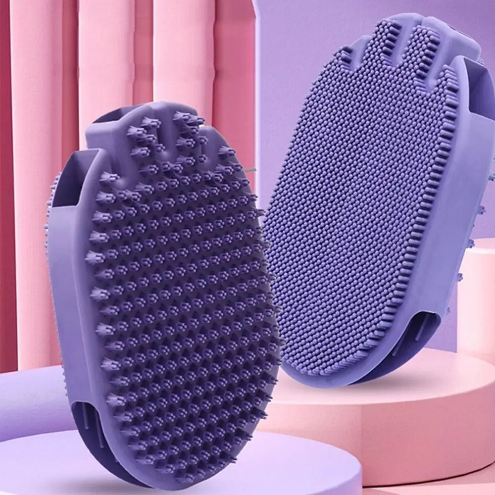 Soft Bristle Dual Sided Pet Shampoo Brush For Grooming And Cleaning