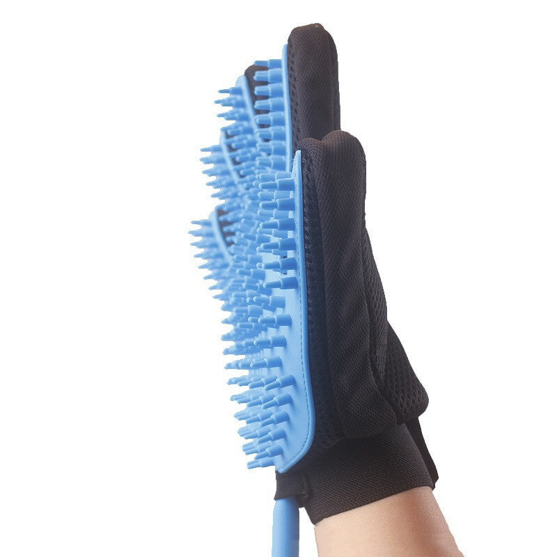 Five Finger Pet Shower Glove With Hose Spray And Massage Brush