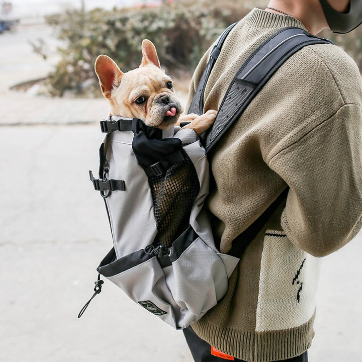 Portable Pet Carrier Backpack With Double Shoulder Straps For Travel