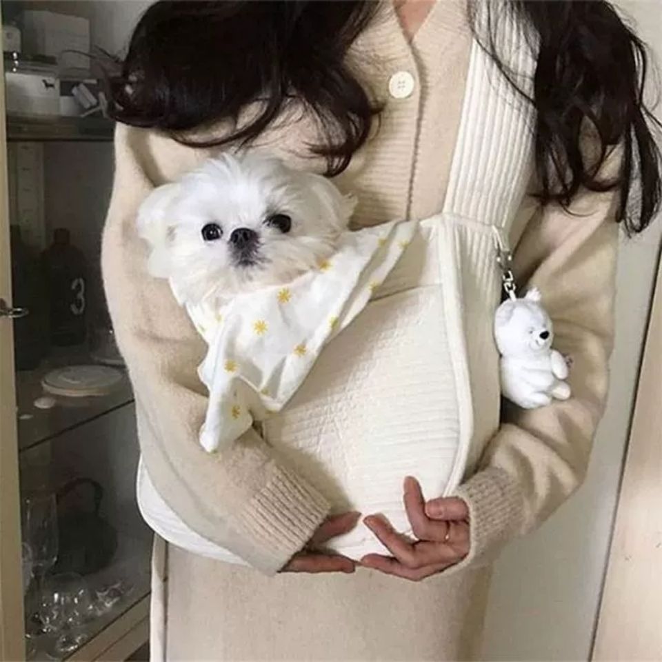 Handmade Breathable Pet Shoulder Carrier Bag For Outdoor Travel