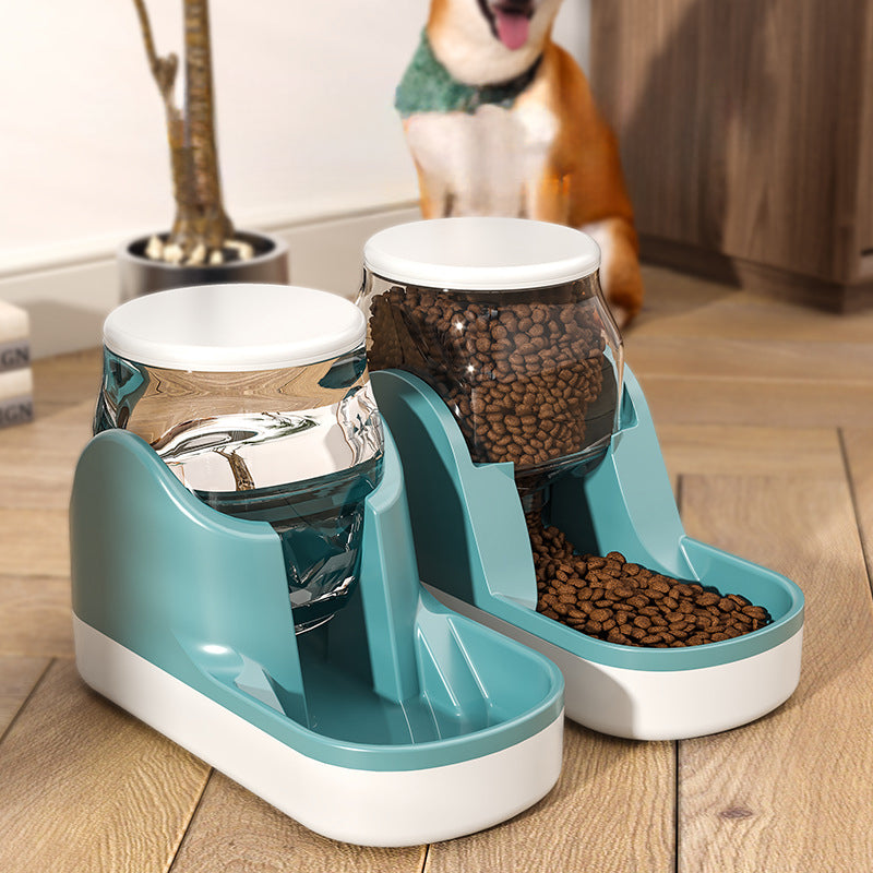 Automatic Pet Water Fountain And Food Dispenser Large Capacity
