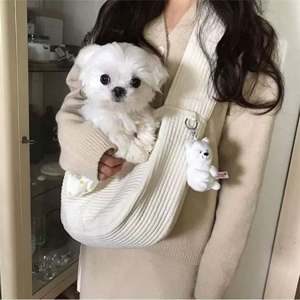 Handmade Breathable Pet Shoulder Carrier Bag For Outdoor Travel