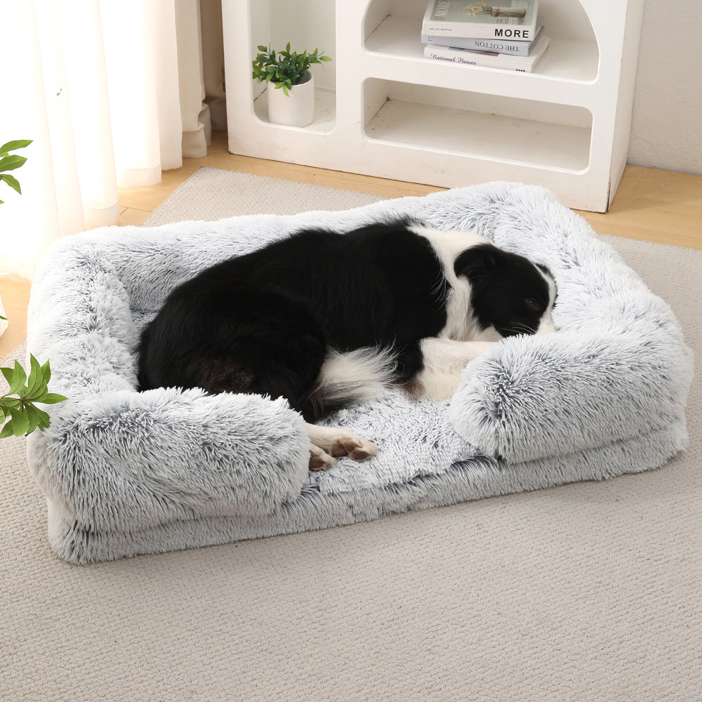 Plush Round Pet Bed For Warm And Cozy Winter Sleep
