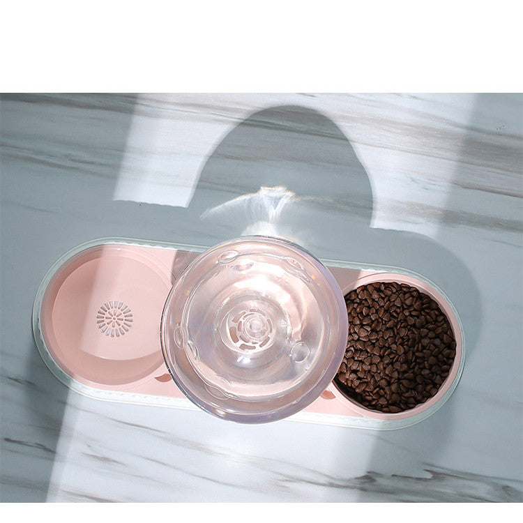 Automatic Plastic Pet Feeder And Water Dispenser Bowl For Food And Hydration