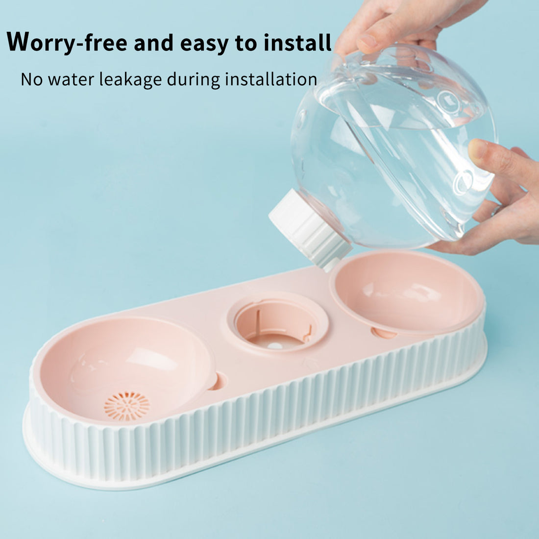 Automatic Plastic Pet Feeder And Water Dispenser Bowl For Food And Hydration