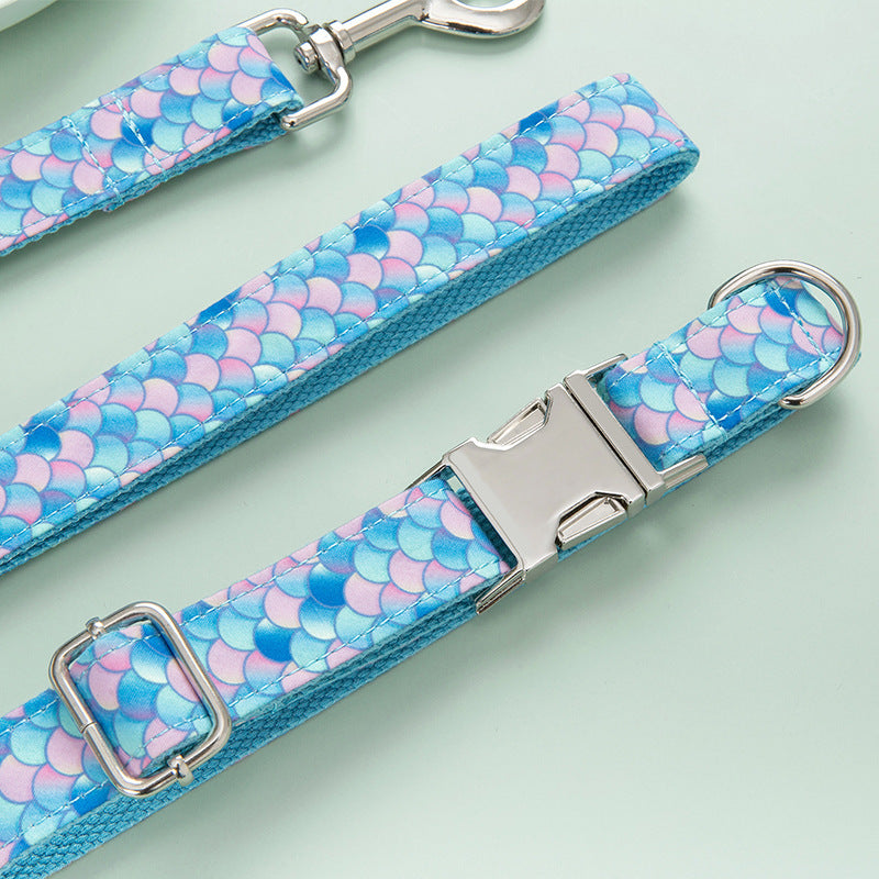 Mermaid Style Pet Collar And Leash Set For Daily Use