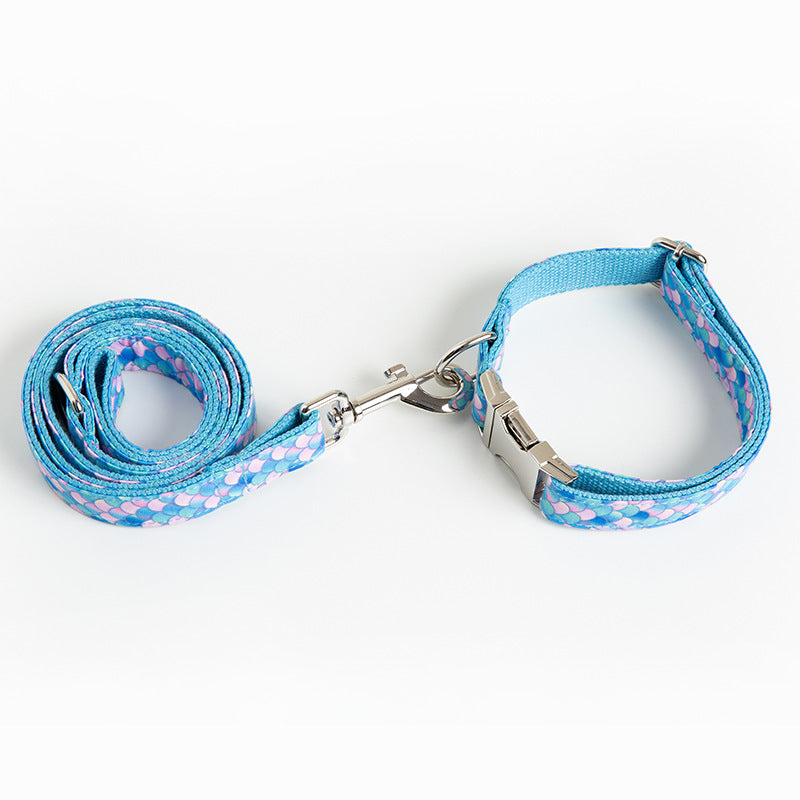 Mermaid Style Pet Collar And Leash Set For Daily Use