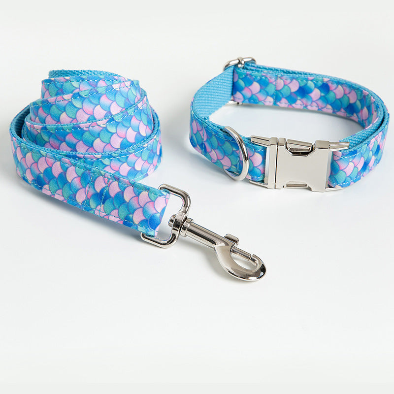 Mermaid Style Pet Collar And Leash Set For Daily Use