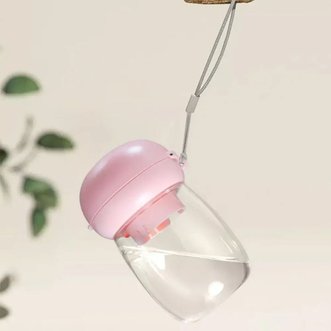 Portable Pet Water Bottle With Bowl And Lanyard Travel Use