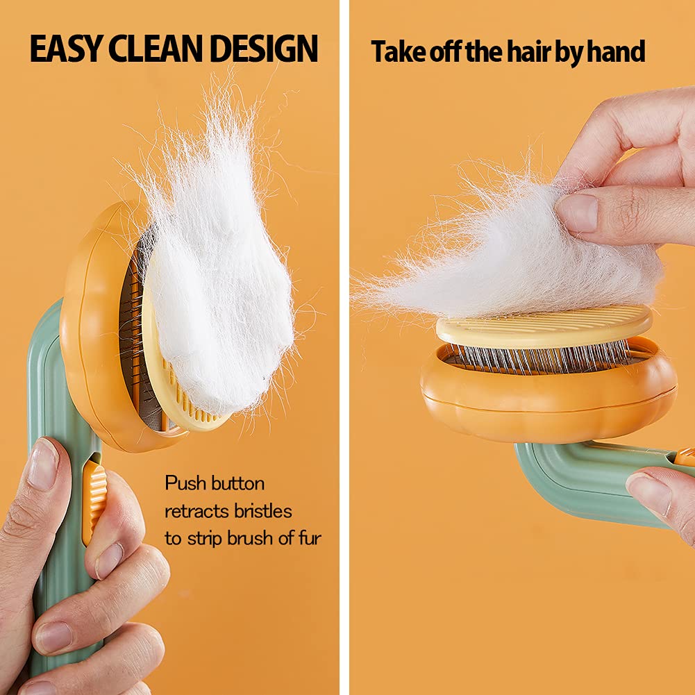 Self Cleaning Pet Slicker Brush For Gentle Grooming And Hair Removal