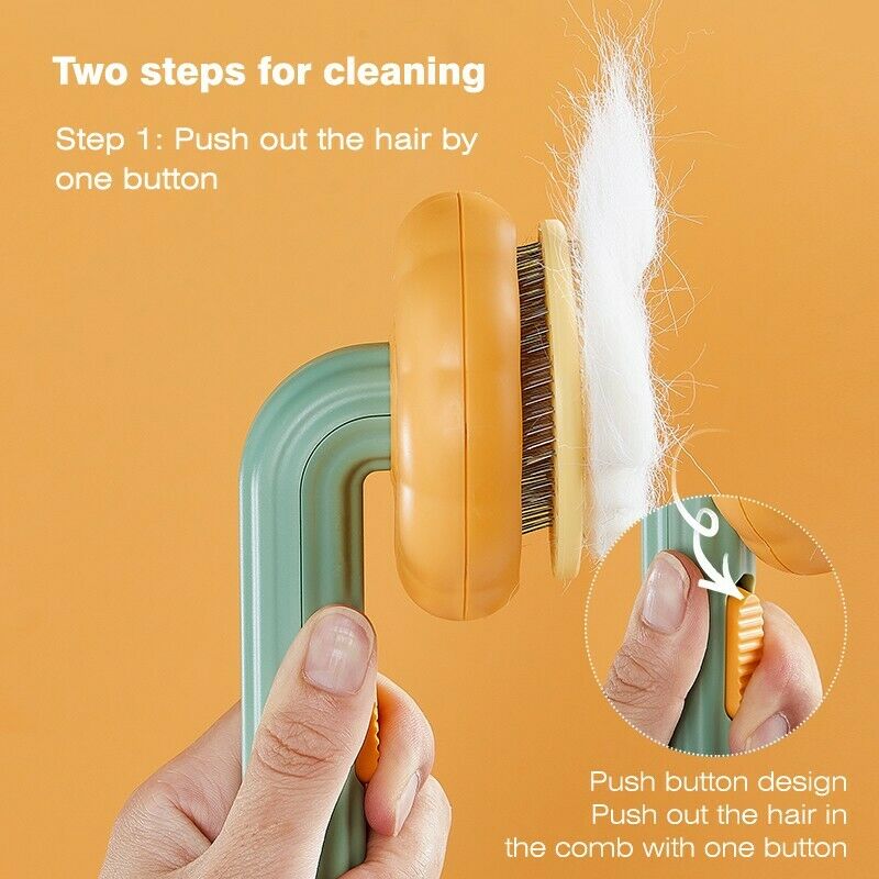 Self Cleaning Pet Slicker Brush For Gentle Grooming And Hair Removal