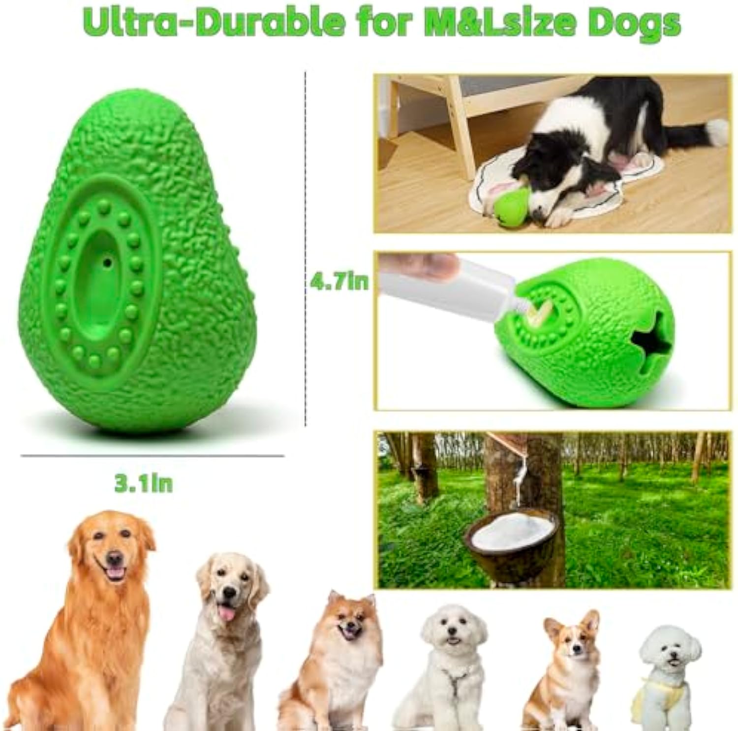Heavy Duty Indestructible Rubber Chew Toy For Strong Chewers And Dental Care