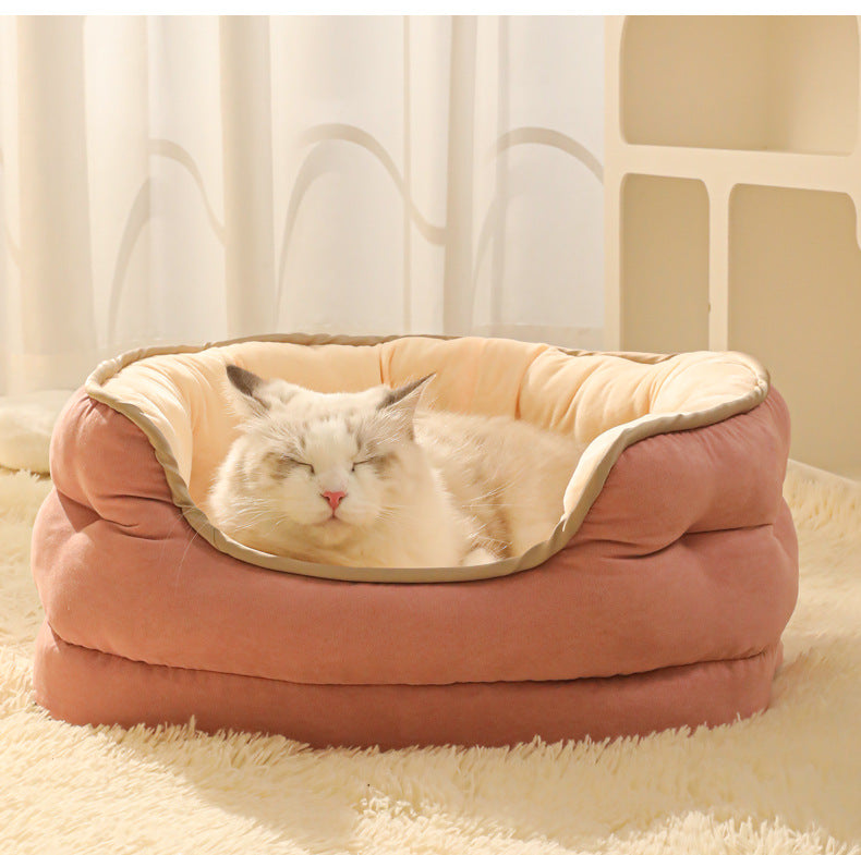 Plush Pet Sofa Bed With Thick Washable Warm Design