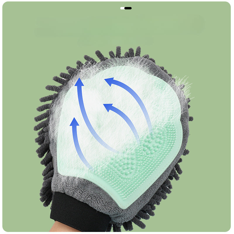 2 In 1 Pet Bathing Brush Glove For Grooming And Massage