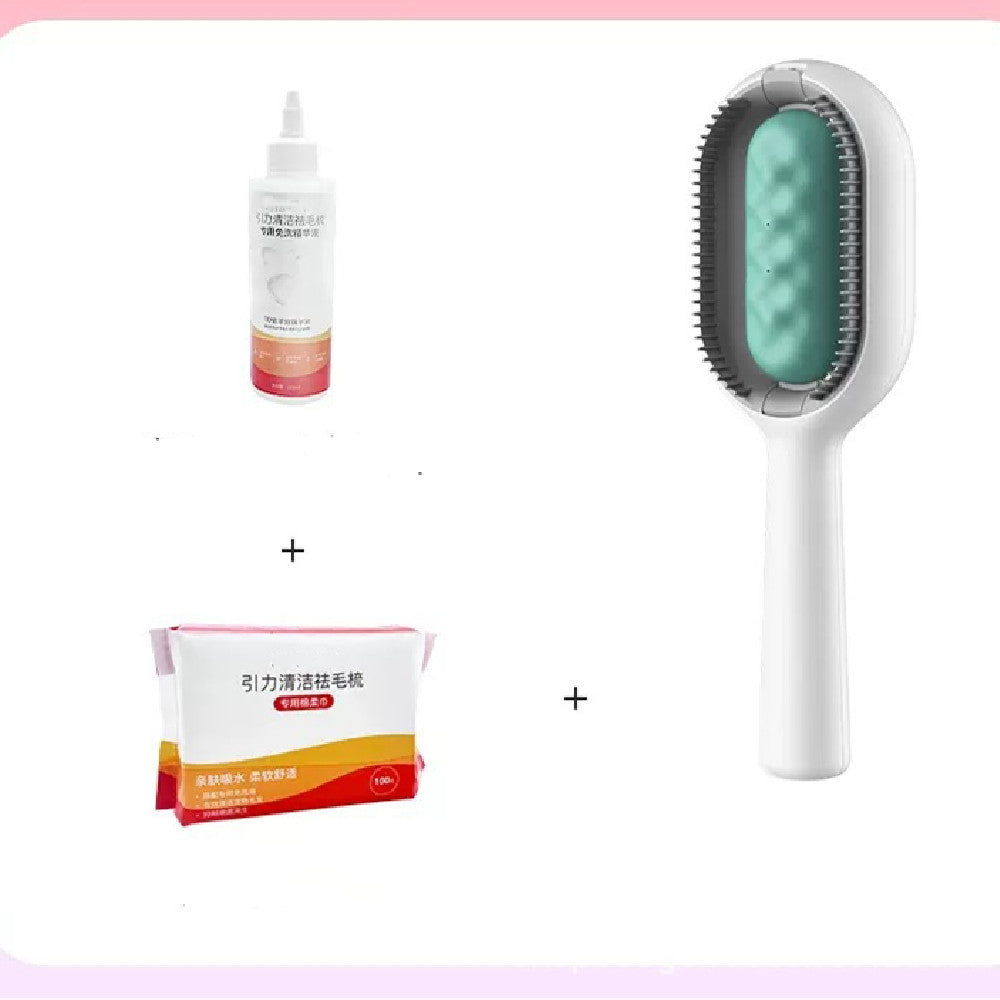 Pet Grooming Dematting Brush Comb With Hair Collection Tank For Cleaning And De Shedding