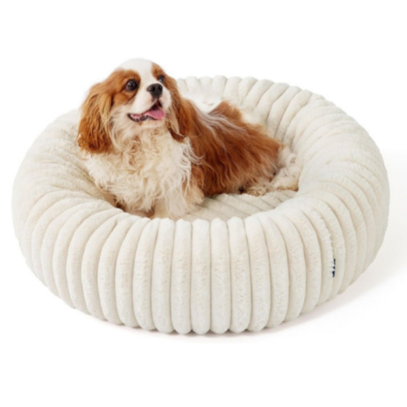 Plush Round Pet Bed With Soft Fur And Warm Design