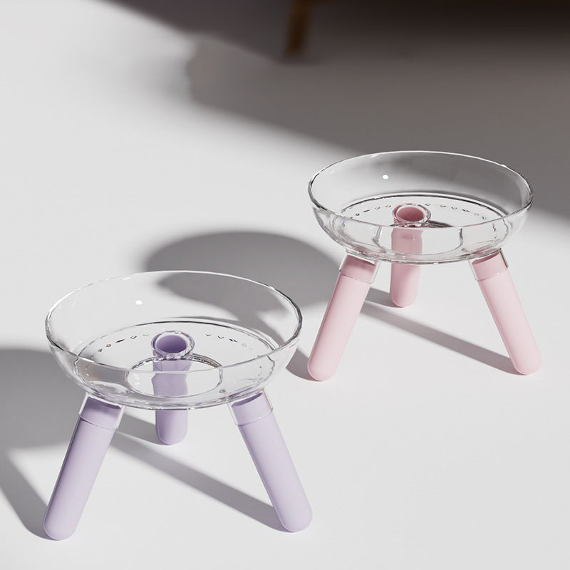 Anti Knock Transparent Glass Pet Feeding Bowl For Food And Water