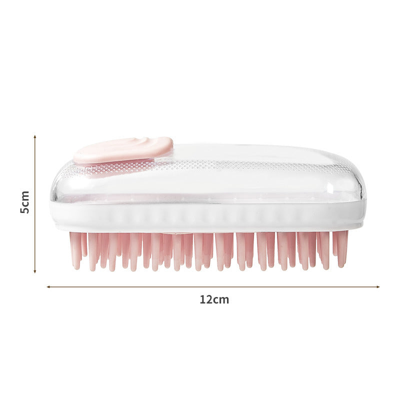 Silicone Pet Bath Brush With Massage And Cleaning Foam Design
