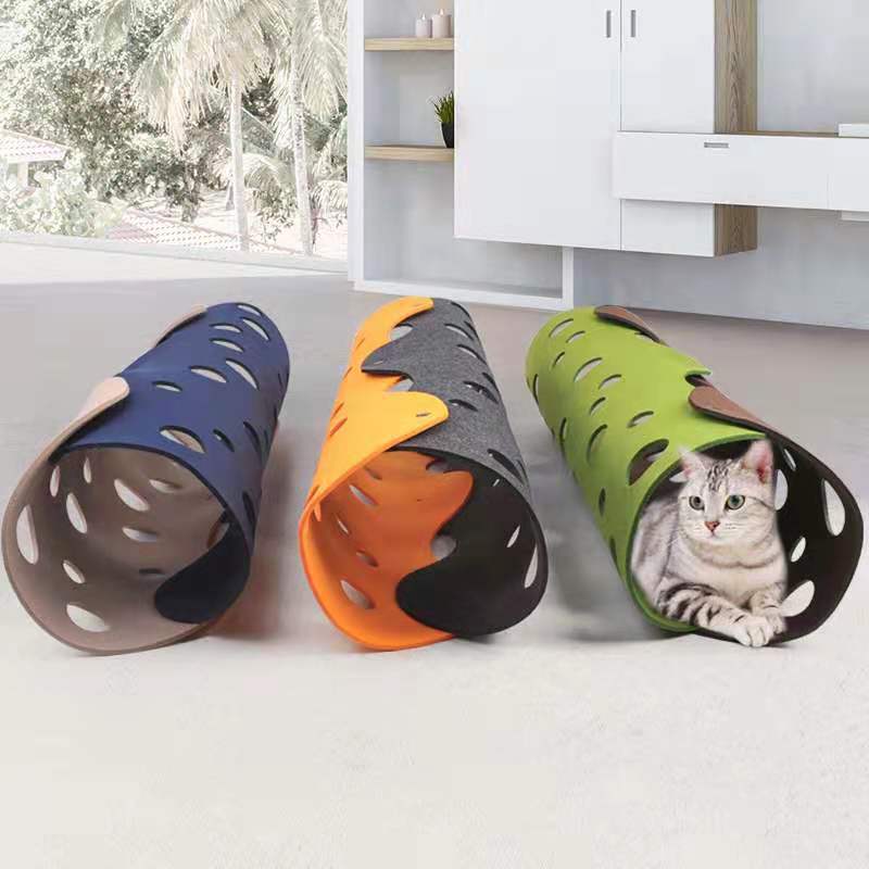 Removable Felt Pet Tunnel Toy For Indoor Play And Exercise