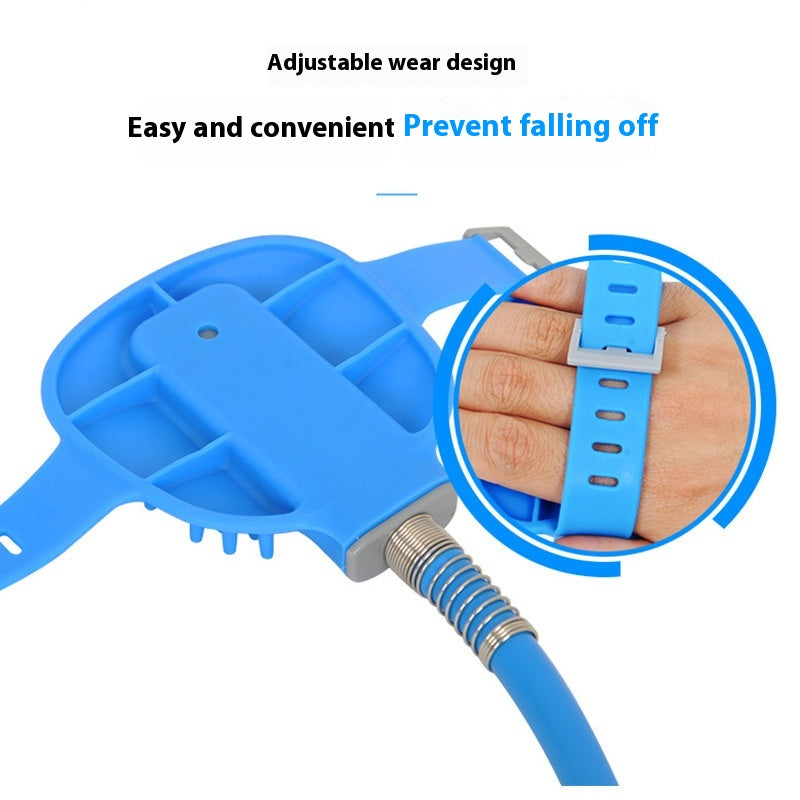 Silicone Pet Bathing Gloves With Shower Nozzle And Massage Brush