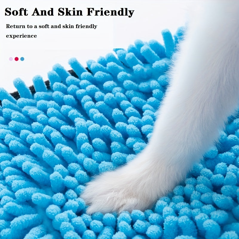 Absorbent Pet Bath Towel With Hand Pockets For Quick Drying And Cleaning