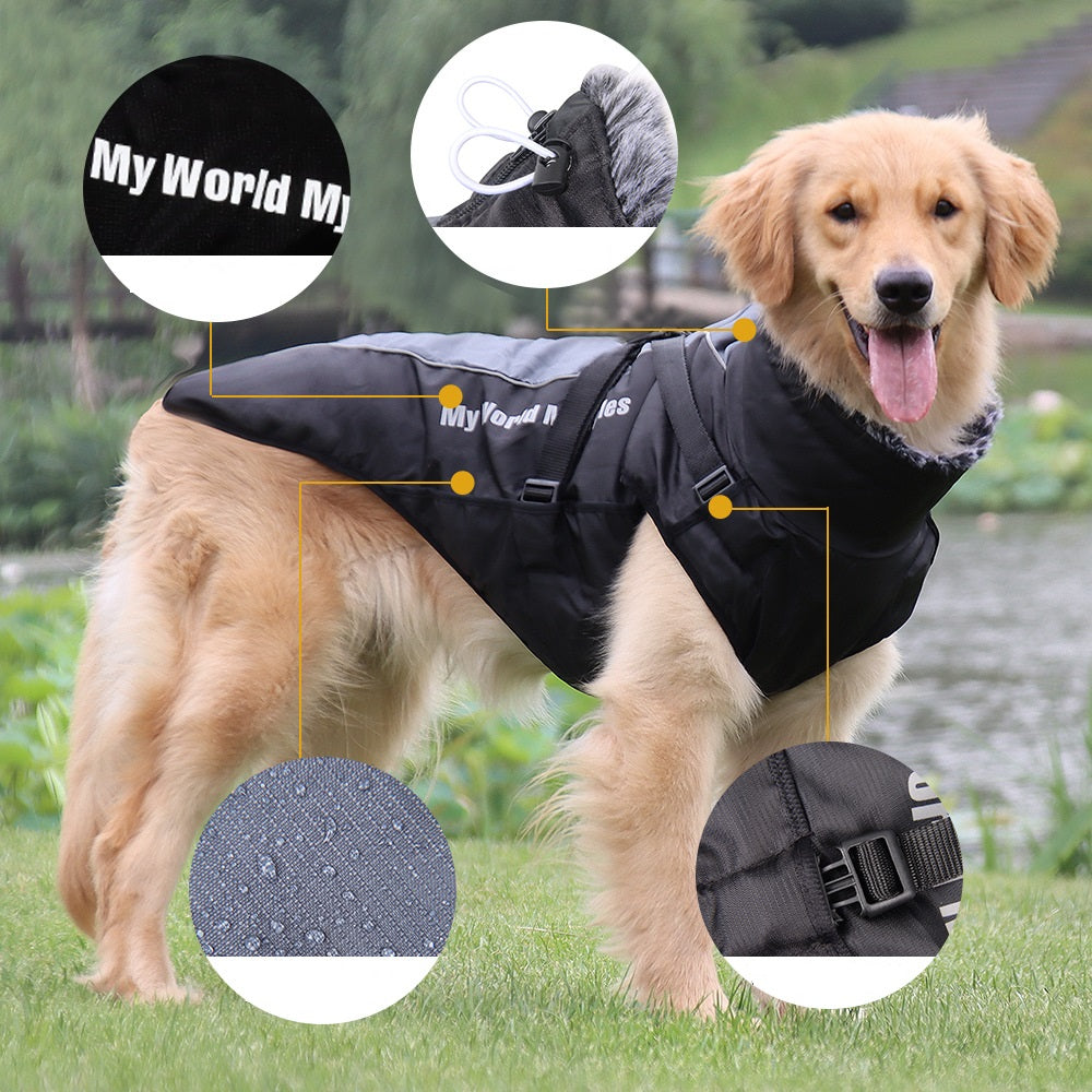 Warm Waterproof Reflective Pet Shell Jacket For Outdoor Protection
