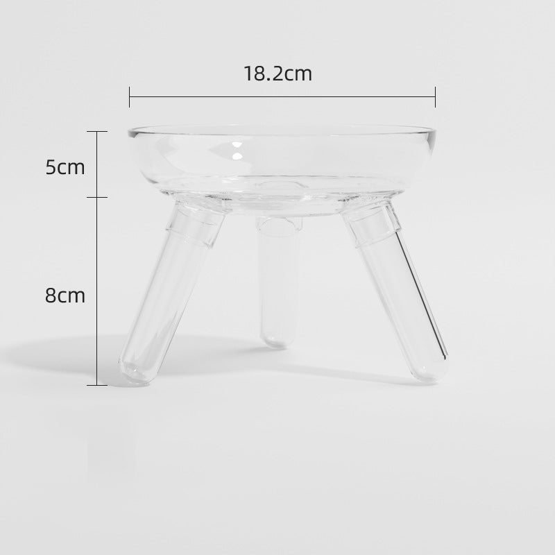 Anti Knock Transparent Glass Pet Feeding Bowl For Food And Water