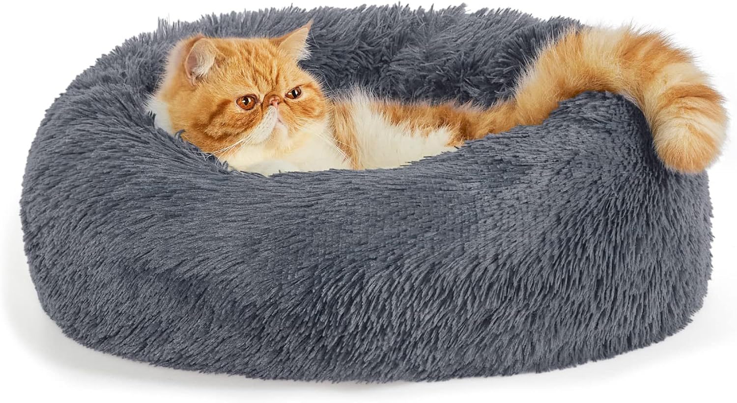Non Slip Round Fluffy Plush Pet Bed For Indoor Comfort