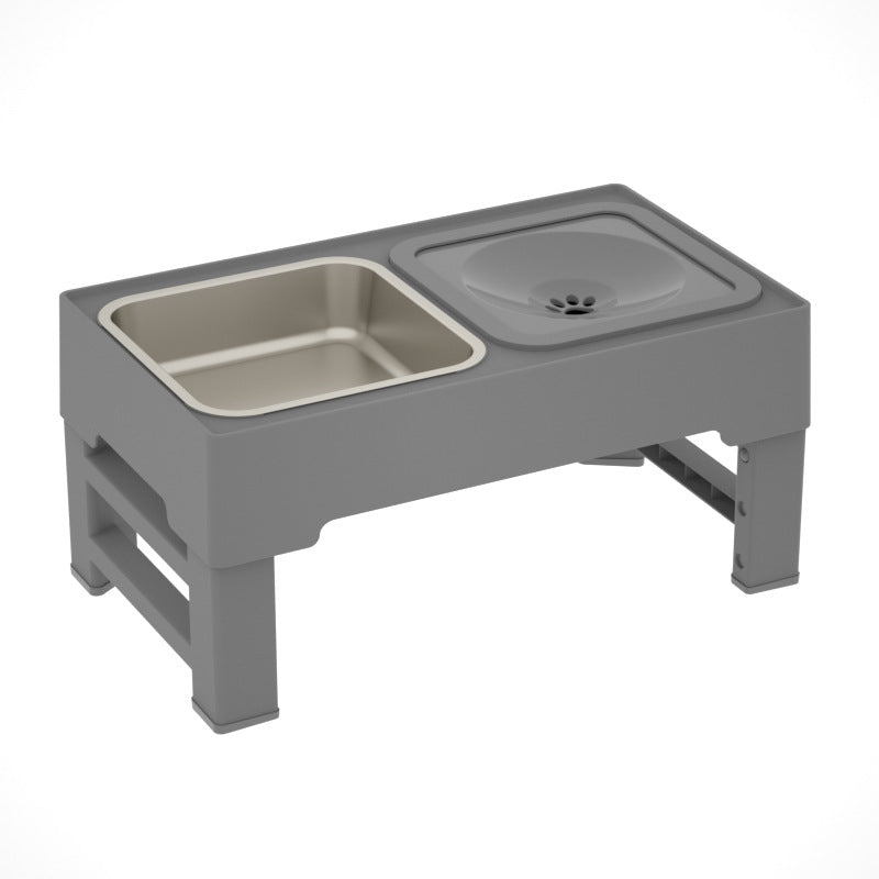 Adjustable Elevated Pet Double Bowl With Stainless Steel Stand