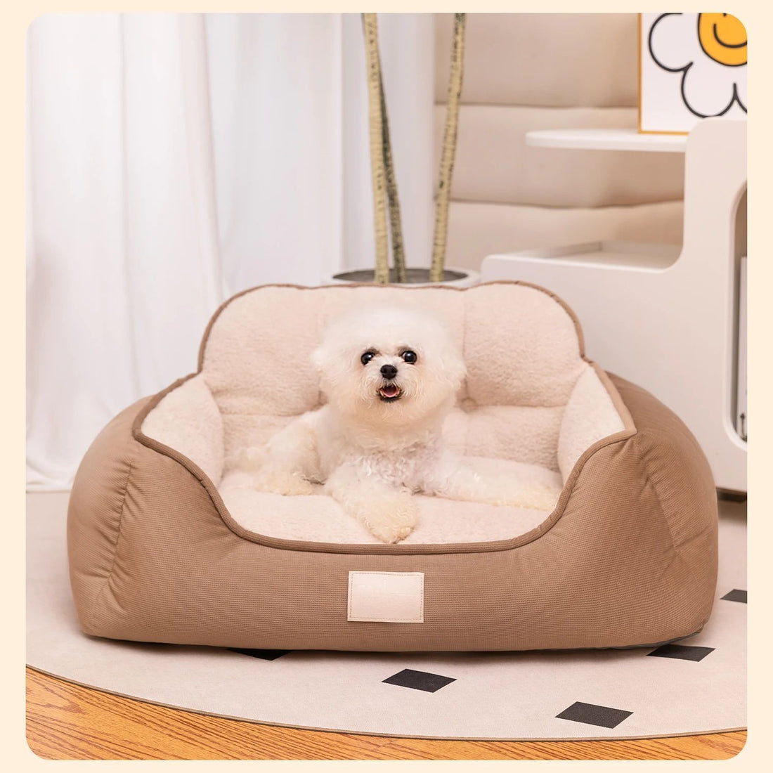 Cozy Plush Pet Bed With Washable Fluffy Sofa Design