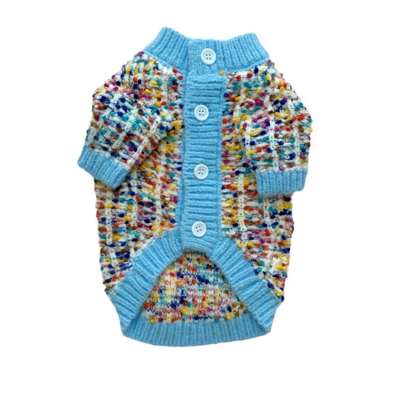 Color Block Pet Cardigan Sweater For Warmth And Style