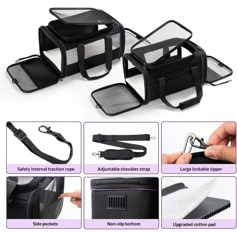 Portable Expandable Pet Travel Carrier Bag For Comfortable Air Travel