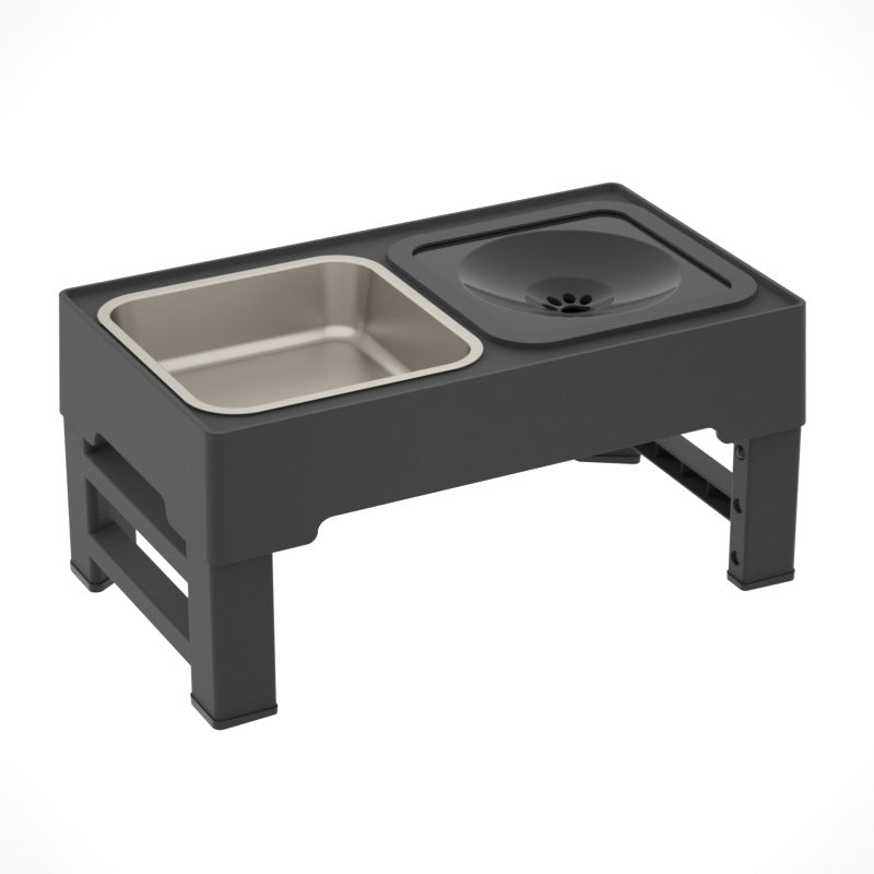 Adjustable Elevated Pet Double Bowl With Stainless Steel Stand