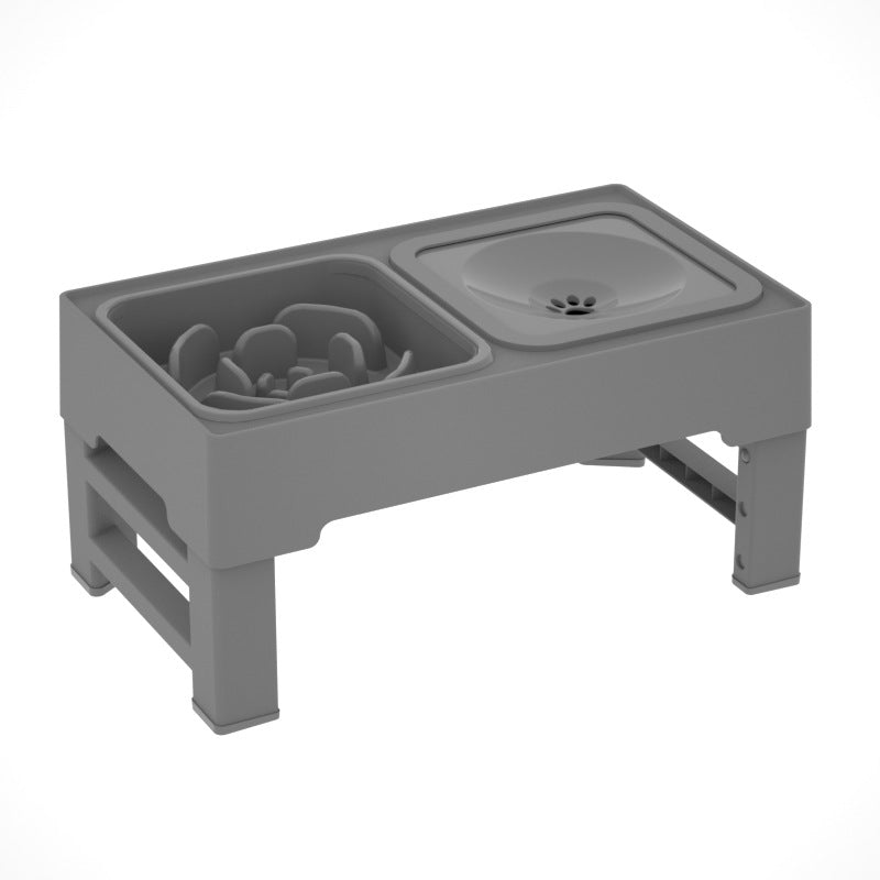 Adjustable Elevated Pet Double Bowl With Stainless Steel Stand