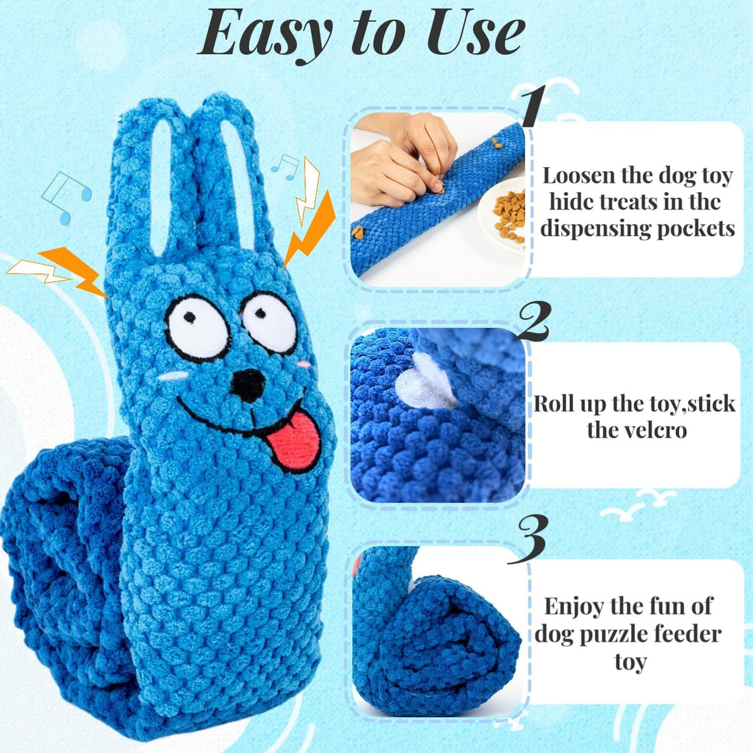 Interactive Squeaky Pet Puzzle Toy Set With Snuffle Mat For IQ Training