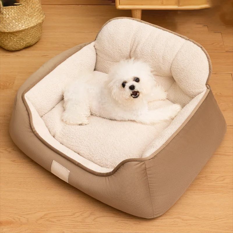 Cozy Plush Pet Bed With Washable Fluffy Sofa Design
