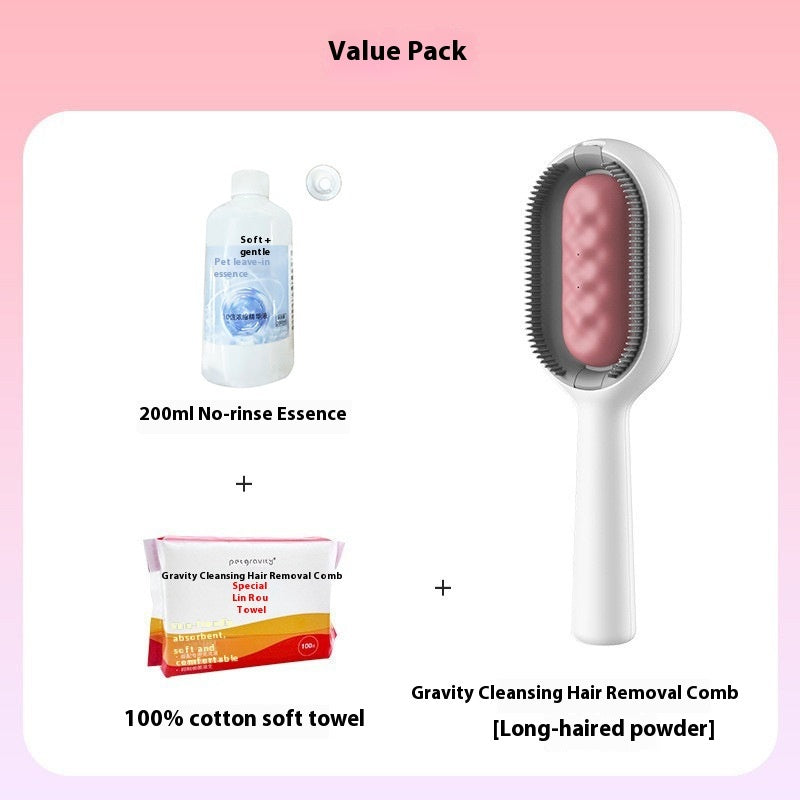 Pet Grooming Dematting Brush Comb With Hair Collection Tank For Cleaning And De Shedding
