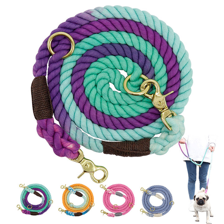 Multicolor Cotton Pet Long Leash For Comfortable Daily Use