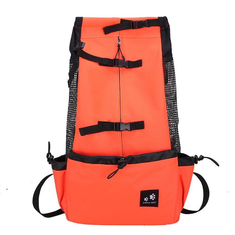 Portable Pet Carrier Backpack With Double Shoulder Straps For Travel