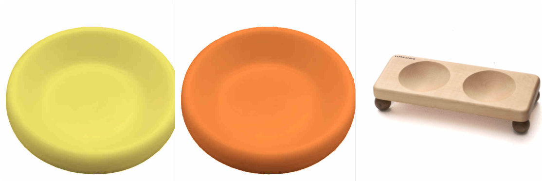 Solid Wood Stand Ceramic Pet Feeding Bowl For Food And Water