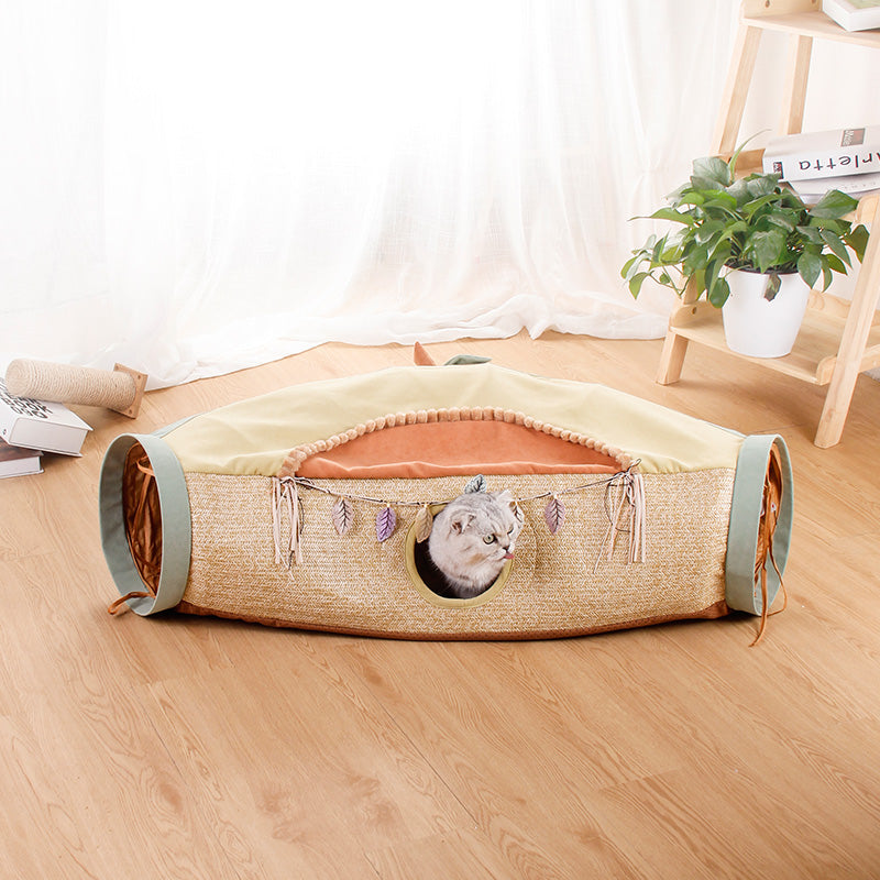 Interactive Pet Tunnel Net Toy With Rolling Ball And Hide And Seek Play