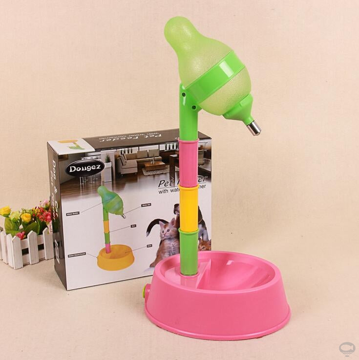 Automatic Pet Water Dispenser With Adjustable Height Feeding Stand