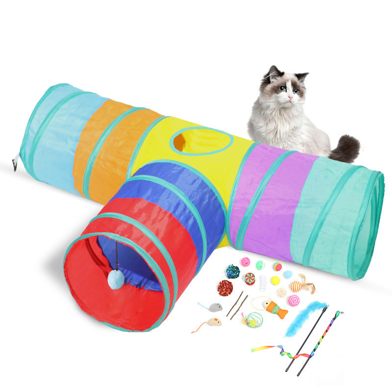 Foldable Pet Tunnel And Climbing Toy For Indoor Play And Exercise