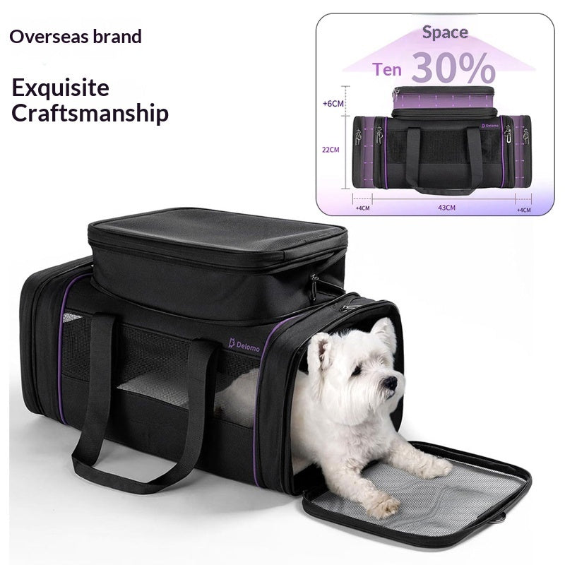 Portable Expandable Pet Travel Carrier Bag For Comfortable Air Travel